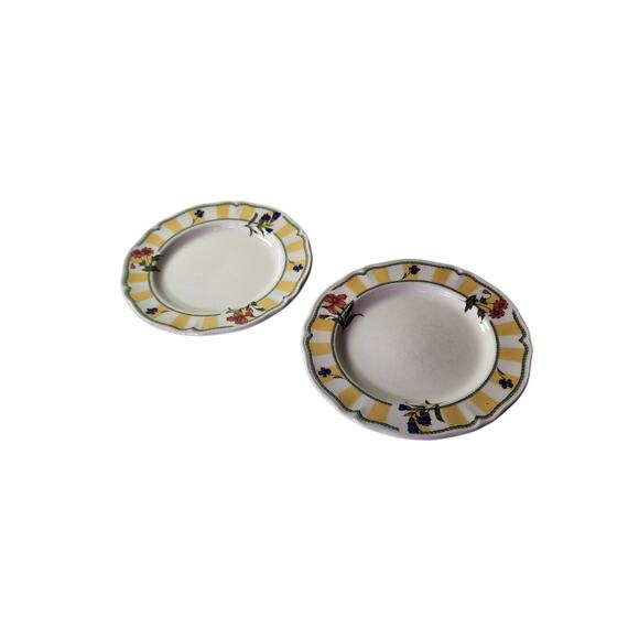 NORITAKE Homecraft Summer Estate Yellow Floral 8" Salad Plate Set of 2 - Picture 1 of 6